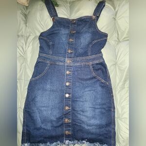Rainbow Denim Button-Down Dress